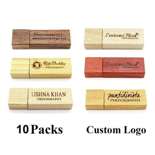 Lot 10PCS 1/2/4/8/16GB Wood USB Flash Drive Thumb Memory U Stick Custom Logo