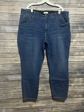 AVA VIV Legging Jeans Women's Plus Size 24W Blue High Rise Whisker Dark Wash