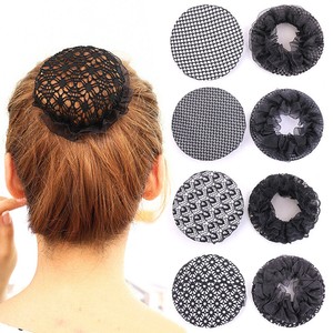 Women Crochet Skating Bun Cover Lace Ballet Dance Hair Band Updo
