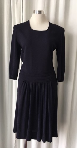 Vintage 40s navy blue dress