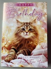 MAINE COON CUTE KITTEN CAT BIRTHDAY CARD FOR MALE AND FEMALE BIRTHDAY CARD