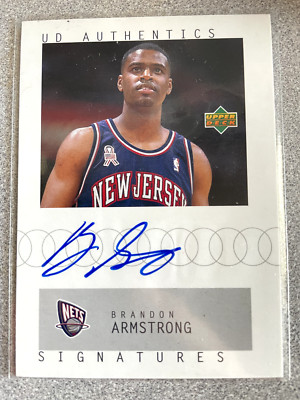 2002-03 UD Authentics Signatures Brandon Armstrong Autograph Card #BA Nets