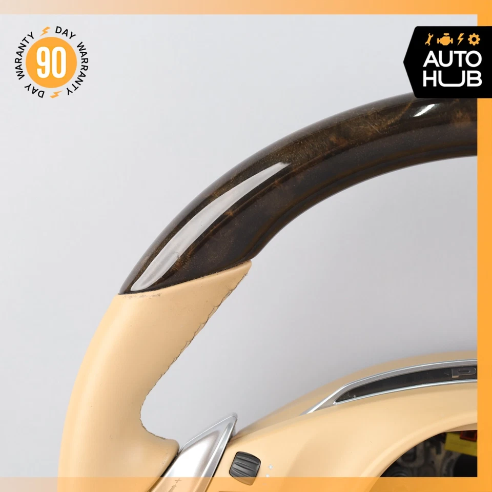 Volante Porsche Panamera 4 970 14-16 con palancas de cambio beige OEM Foto 2 de 4