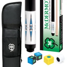 McDermott Pool Billiard Classic Cue Kit White-5 Items Included-AUTHORIZED DEALER