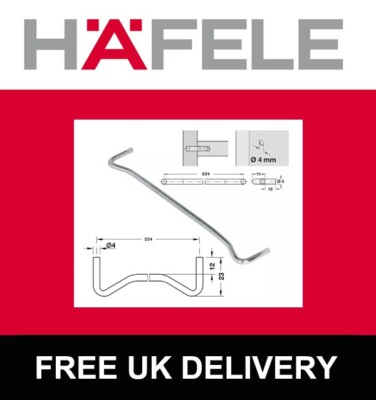 Paar Hafele Swedish Type Regalträger für Holzregale - 224 mm, Ø 4 mm Löcher