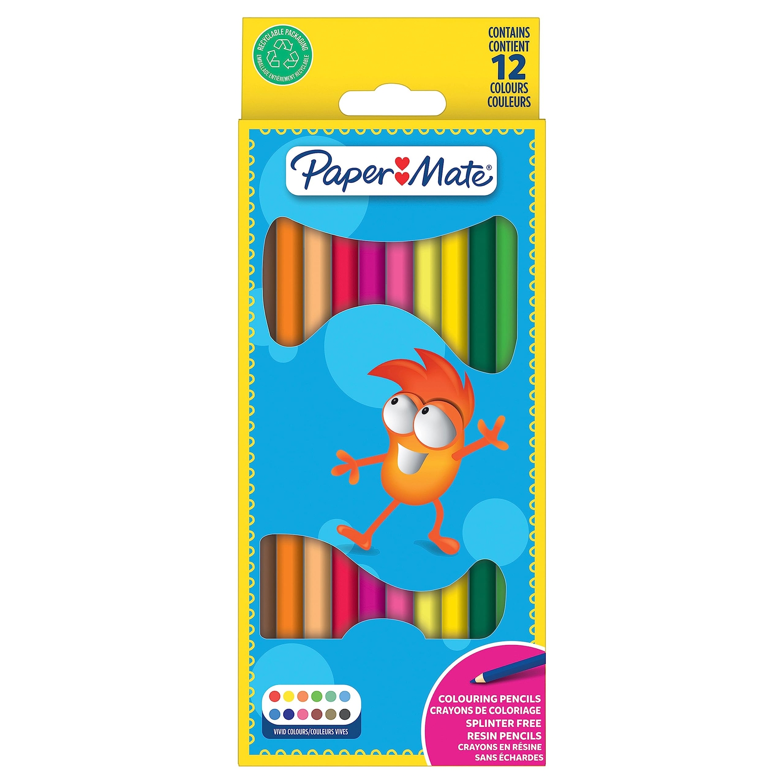 Paper Mate Coloured Pencils for Kids, Pre-sharpened Coloured Pencils, Assorted C
