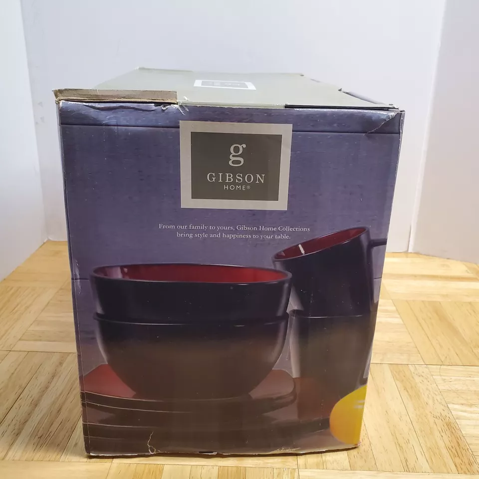 Gibson Soho Lounge 16 Piece Reactive Glaze Dinnerware Plates, Bowls, & Mugs, Red - Image 4 of 4