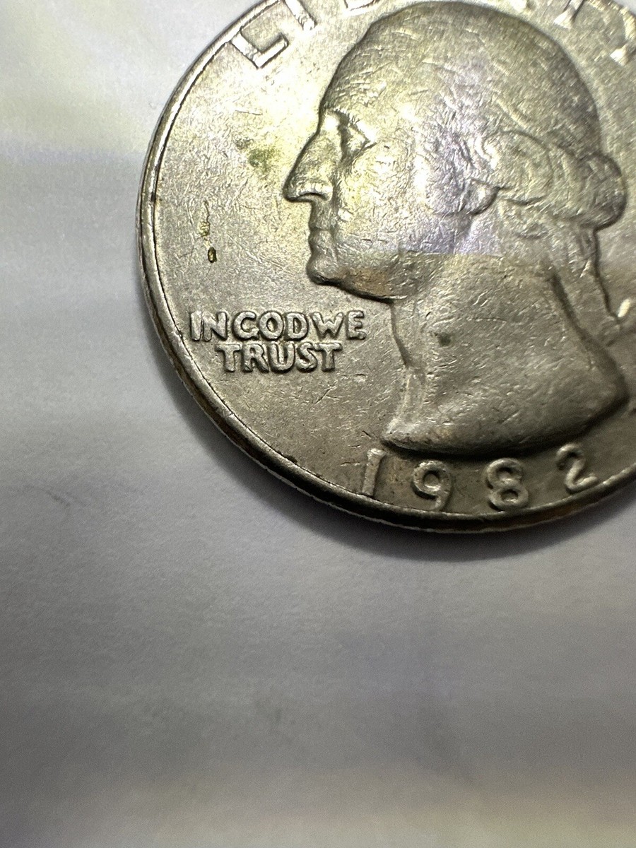 RARE 1982 D Strike Error Quarter Filled In D Letters On Rim
