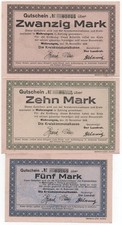 GERMANY MOHRUNGEN 5 20 50 MARK 1918 EMERGENCY MONEY NOTGELD LOOK SCANS