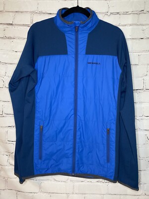 Merrell Jacket Select Regulate Mens Medium Blue Full Zip Puffer Thin Jacket