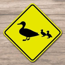 Duck Crossing 16" Diag Aluminum Sign - Home Garage Farm Highway Decor