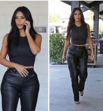 Tommy Hilfiger Vintage Black Leather Pants size 4