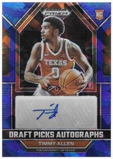 2023 Panini Prizm Draft Picks Timmy Allen College Penmanship Prizm Blue Ice /75