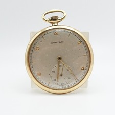 Tiffany  Co. 14K Yellow Gold Open Face Manual Pocket Watch - 45482