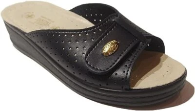 CIABATTE DONNA SANITAL LIGHT INFERMIERA 1374 BLU PELLE PLANTARE INBOTTITO