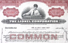 1950 Lionel Corporation Toy Trains 10 Shares Stock Certificate