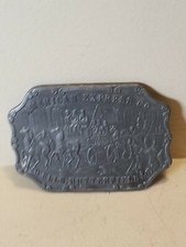 Vintage  American Express Co  Wells Butterfield  Co  Brass  Belt Buckle
