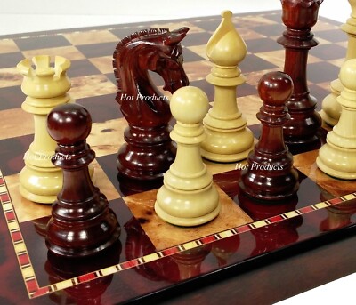 Blood Rosewood Large Staunton bloodwood LUXURY Chess Set 18'' Cherry Color Board