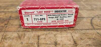 Starrett 711-GPS PLAIN Last Word Dial Test Indicator .030 RANGE .001 DIAL