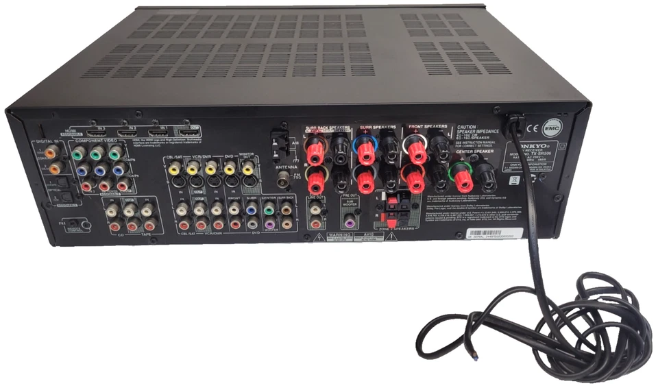 Onkyo TX-SR506 AV Receiver 7.1 Black Untested - Image 3 of 4