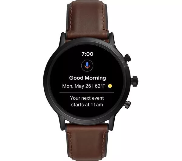 FOSSIL Carlyle HR FTW4026 GPS Smartwatch HR Dark Brown Leather Strap 44mm