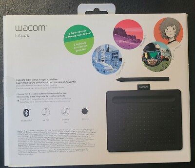 Wacom Intuos Small Bluetooth Graphics Drawing Tablet Black CTL
