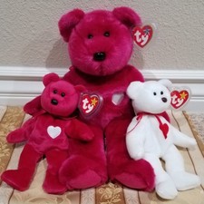  RARE Ty Beanie Baby  Beanie Buddy w/ERRORS - Valentina/Valentino Set MWMT