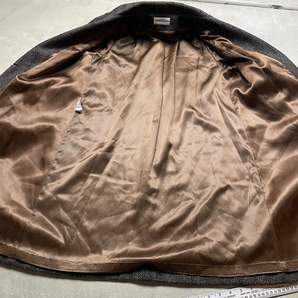 Abrigo Charles Klein Tweed Vintage Años 90 Top Abrigo Talla 12 Doble Pecho Mujer Foto 4 de 4