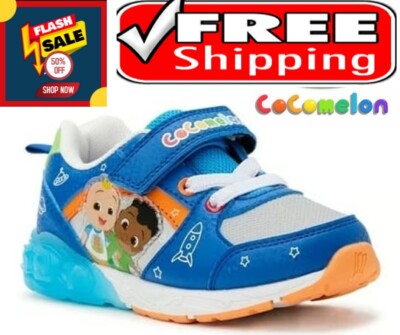 Cocomelon Toddler Boys SIZE 10 Light Up Athletic Sneaker  color BLUE New