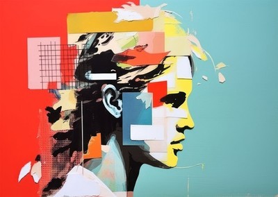 Lebendiges abstraktes Portr�t Wandkunst Moderne Wohnkultur Abstrakt Hu