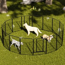 16 Panels Heavy Duty Metal Playpen with Self-Locking Gate,Tall 40" Dog Fence Pet