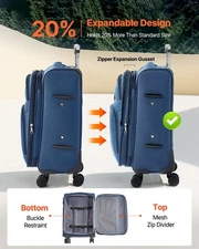 New Softside Expandable Luggage with Spinner Wheels, 20-Inch Softside Carry on