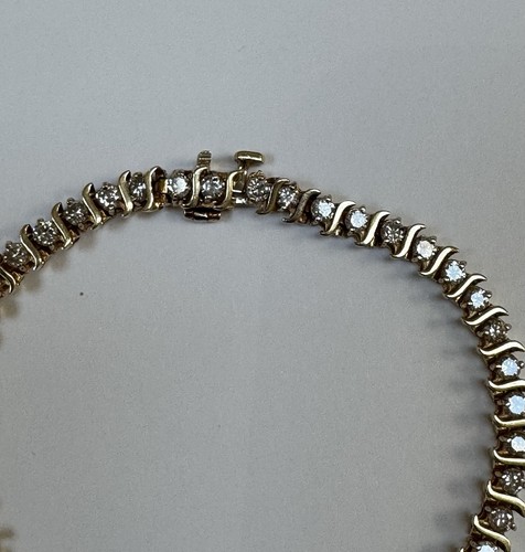 2.8 Ct Round Cut Natural Diamond Tennis Link Bracelet 14K Solid Yellow Gold - Picture 6 of 14