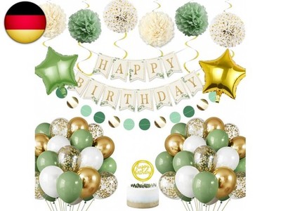 Grüne Luftballons, Geburtstagsdekoration, Avocado-salbeigrün Happy Birthday G