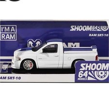 SHOOM64 Models 1:64 RAM SRT-10 White Blue Diecast Truck Model Dodge Truck