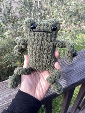 Soft Yarn Handmade Crochet Amigurumi Plush/Plushie Dark Green Leggy Froggy 9  