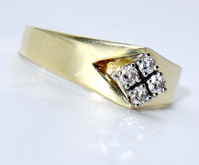 Brillant Ring 0,20ct., 585/14K, Gelb & Weißgold, 3,22 Gramm, Gr. 55