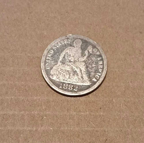 USA- 10c~  Seated Liberty Dime 1882~* AG~ Ten Cents~  Silver Coin