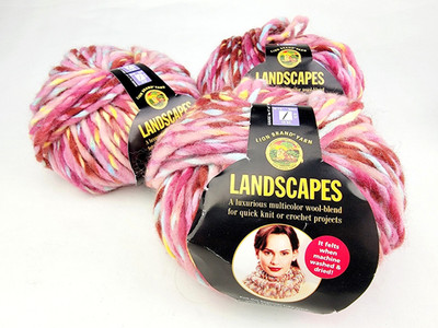 LION BRAND Landscapes 3 Yarn Balls #271 Rose Garden Wool Blend 50 Grams   Felts