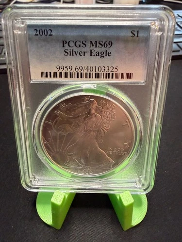 2002  American Silver Eagle ASE S$1 PCGS MS69