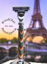 Handmade Colorgrain Wood Shaving Razor SEE VIDEO 1055a