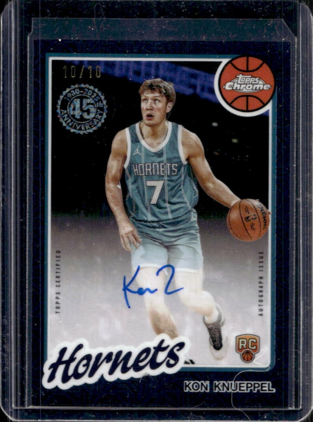 2025-26 Topps Kon Knueppel 1980-81 Chrome Rookie Auto Black Mojo Refractor 10/10