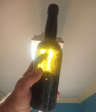 Antique Dark Glass Bottle Applied Lip Blown G...