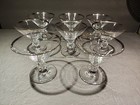 Set of 8 Cambridge Glass Triump Clear Platinum Trim Liquor Cocktail Glasses — photo 2