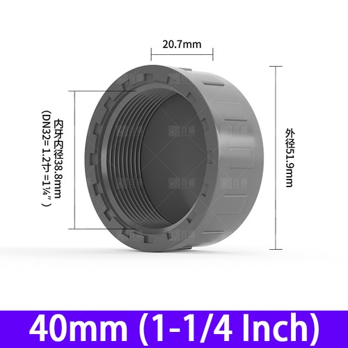 Tapa de extremo de rosca hembra de PVC de 20-63 mm Accesorios de plomería Tapa de corte de tubería - Junta - Imagen 19 de 32