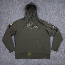 Baltimore Ravens Hoodie Mens XL Green Nike Salute To Service Therma Fit NFL USA