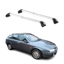 Barres de toit pour Alfa Romeo 156 159 Wagon 2000-2013 Gris Argenté 2 pièces ABE