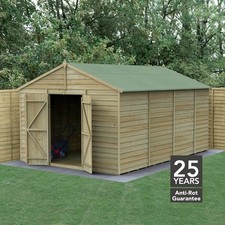 Forest 4Life 10x15 Apex Shed Double Door No Window 25Yr Guarantee Free Delivery