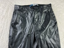 Old Navy Women's Black High-Rise O.G. Straight Faux Leather Pants 10