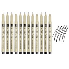 Fineliner Pens, 0.1mm Fine Points Drawing Pen for Sketching, Pack of 12